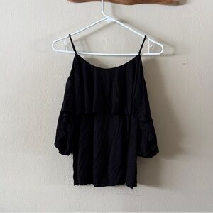 NWOT Anthropologie Bailey 44 Black Off the Shoulder Blouse size XS